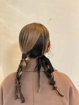 ヘアアレンジ ツヤ髪カラー💎 佐藤あきのヘアスタイル