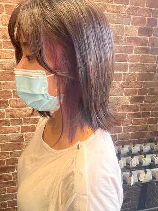 ロング カラー パーマ ヘアアレンジ メンズ キッズ ネイル マツエク・マツパ アイブロウ 久木原 ゆりのヘアスタイル