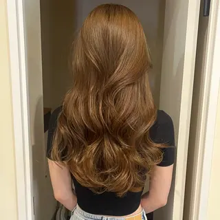 ロング ブリーチなしWカラー /レイヤーカット大阪のヘアスタイル