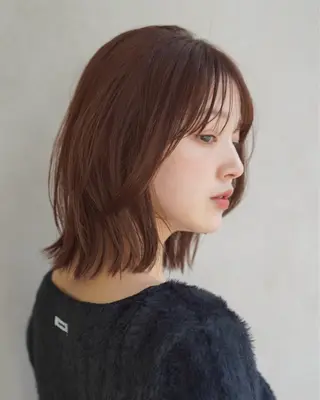 ミディアム カラー ren ボブロブ/ミディアムのヘアスタイル