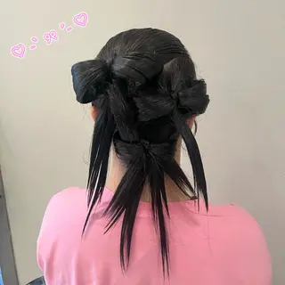 ヘアアレンジ 顔周り/ガーリー /ヘアメ/あつはのヘアスタイル