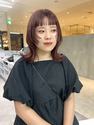 ミディアム カラー mei|顔まわり ×透明感カラーのヘアスタイル