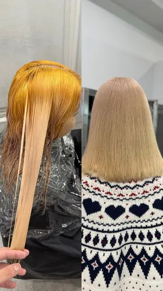 セミロング カラー 【🥀履歴修正🥀】 ハイトーン職人/拓真のヘアスタイル