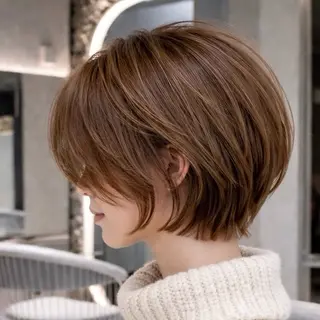 ショート カラー 《髪質改善✖️レイヤ ー🩶》ナオヤのヘアスタイル