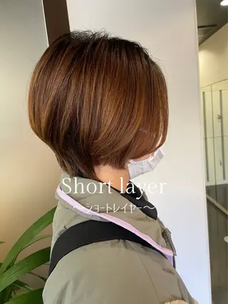 ショート ハイトーン/レイヤー 似合わせ・ユキノのヘアスタイル