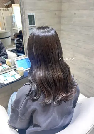 セミロング 🎀暖色/オリーブ カラー🎀seinaのヘアスタイル