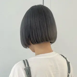 ミディアム カラー 顔周りカット／透明感 カラー／Kurumeのヘアスタイル