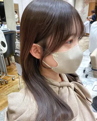 ロング カラー 顔まわりカット🌟 くびれヘア/寺門遥輝のヘアスタイル