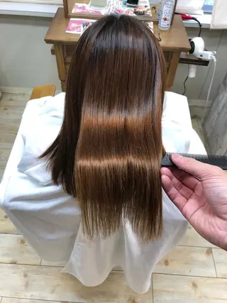 セミロング 髪質改善個室サロン' 白髪ぼかし・縮毛矯正のヘアスタイル