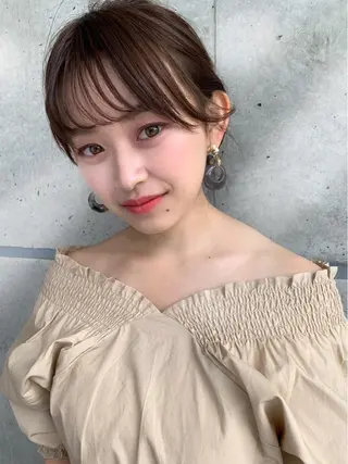 ミディアム カラー パーマ ヘアアレンジ 🎀愛されモテヘア♡ 梅澤夏基🎀のヘアスタイル