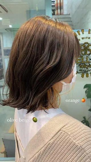 ミディアム やざき ちかのヘアスタイル