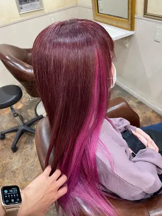 ロング カラー 岩谷/ブリーチ 🪽透明感カラーのヘアスタイル