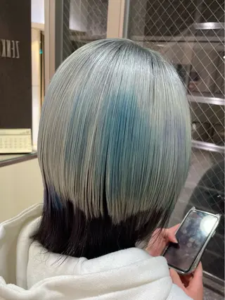 ミディアム カラー まるやま ひなこ/艶髪カラーのヘアスタイル