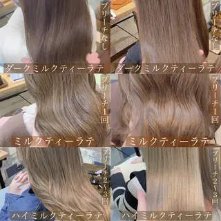 ミディアム カラー ブリーチなし Wカラー🩷星野翔太のヘアスタイル