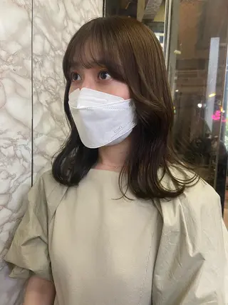 セミロング カラー 地毛風艶カラー🌿 喜多夏海のヘアスタイル