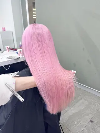 セミロング カラー ❄️💛エクステ ブリーチ❄️yukiのヘアスタイル