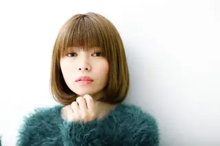 ミディアム カラー 大人ボブ透明感カラー 岡崎武のヘアスタイル