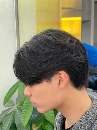 パーマ メンズ 波巻きスパイラル 近藤剛　浦和のヘアスタイル