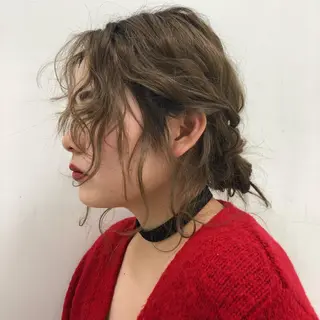 セミロング ヘアアレンジ 【ピンク/韓国ヘア/ ヘアセット】亜海のヘアスタイル