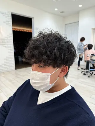 パーマ メンズ 岐阜メンズパーマ 伊藤瑠星のヘアスタイル
