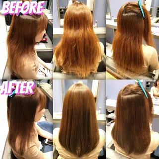セミロング カラー パーマ ブリーチ縮毛矯正/ デサキ ショウヘイのヘアスタイル