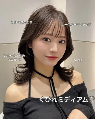 ミディアム カラー 🩷韓国ヘア/ヨシン モリ🩷Maikaのヘアスタイル