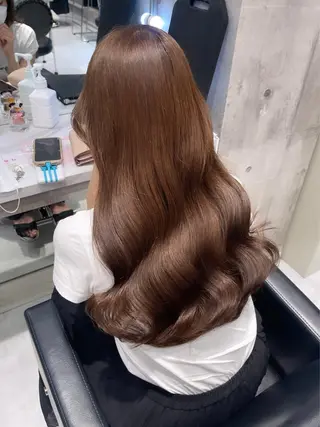 ロング カラー パーマ ヘアアレンジ メンズ キッズ ネイル マツエク・マツパ アイブロウ 🎀韓国レイヤー YURINA🎀のヘアスタイル