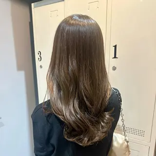セミロング カラー ヘアアレンジ 縮毛矯正+モテカラー 🎀✨MIHOのヘアスタイル