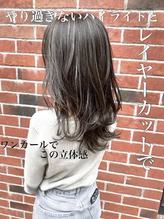 セミロング カラー パーマ ヘアアレンジ 酸性縮毛矯正のプロ 杉山玲介のヘアスタイル