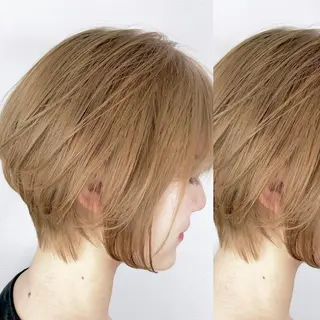 ミディアム カラー JuNブリーチに 縮毛矯正するプロのヘアスタイル