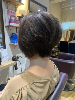 ショート カラー パーマ ヘアアレンジ メンズ キッズ 白髪世代特化 🌿飯塚京橋のヘアスタイル