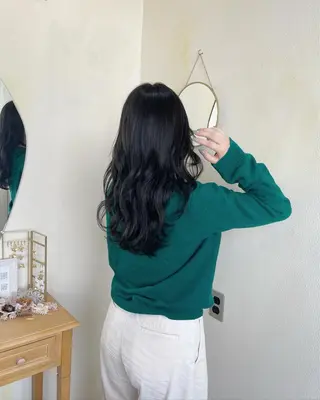 ロング カラー 🍋透け感カラー🍃 オリーブ🍐Kahoのヘアスタイル