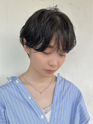 ショート パーマ 🌿似合わせ透明感 カラー松本朋幸🌿のヘアスタイル