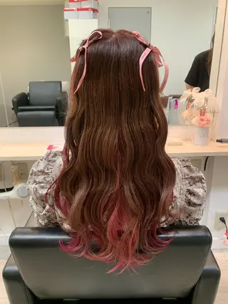 ロング カラー ヘアアレンジ 代表🎀 ふわモテ愛 され髪🩷yumiのヘアスタイル
