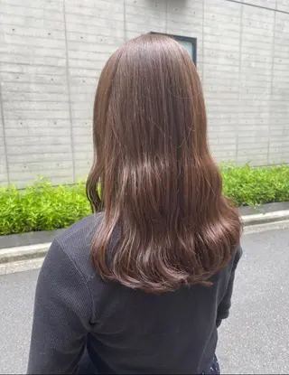 セミロング ✨色持ちの良い艶 カラー✨蟹江真世のヘアスタイル
