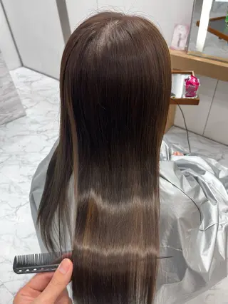ロング カラー 赤み消し透明感カラー オオヤマのヘアスタイル