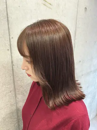 ミディアム shiho︎🌟/ 髪質改善カラーのヘアスタイル