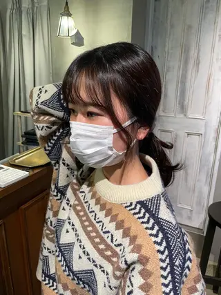 セミロング 中村 彩乃のヘアスタイル