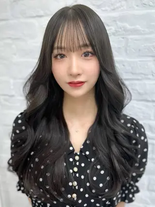セミロング 前髪顔まわりカット 🌈中村海聖のヘアスタイル