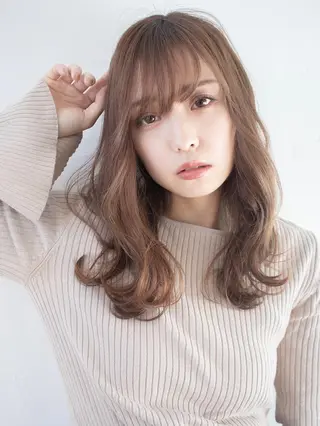 セミロング カラー 髪質改善×艶髪 斉藤 勝のヘアスタイル