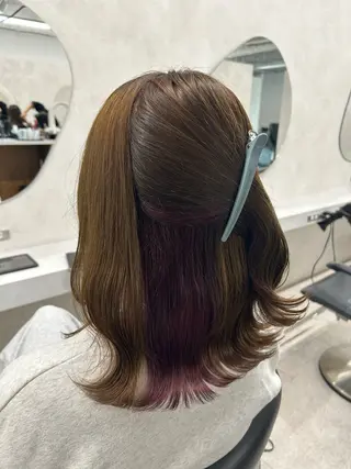 セミロング カラー 🌷HARU 暖色/ヘアセット🫧のヘアスタイル