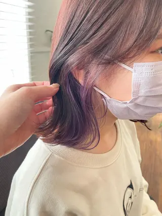 ミディアム カラー 関根 沙季のヘアスタイル