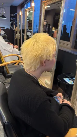 ショート カラー メンズ 店長 ハイトーン× 髪質改善/舘野 涼太のヘアスタイル