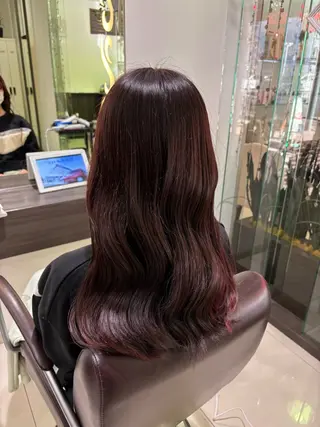 セミロング ぷつっとボブ/ちゅる ピンク/mika☆のヘアスタイル