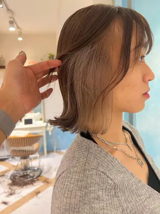 ミディアム カラー 🍀小川大輔🍀 ボブ/ブリーチ🥇のヘアスタイル