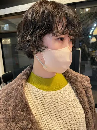 ショート カラー パーマ ヘアアレンジ satsuki 暖色・ブラウンカラーのヘアスタイル