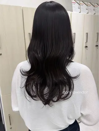 セミロング むく。/顔周りカット /髪質改善ストレートのヘアスタイル