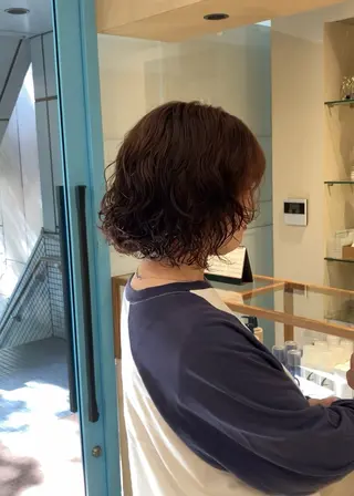 ミディアム カラー パーマ 久野紗愛 【髪質改善　艶髪】のヘアスタイル