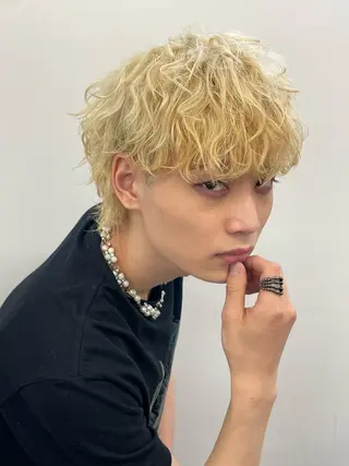 ショート カラー パーマ ヘアアレンジ メンズ 亀井隆汰/メンズ専門 パーマ特化美容師のヘアスタイル