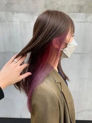 ロング カラー 深沢 秀のヘアスタイル